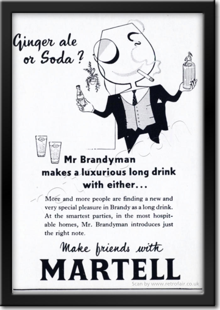 1958 vintage Martell Brandy advert