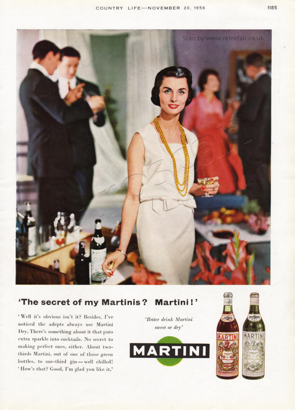 1958 Martini - unframed vintage ad
