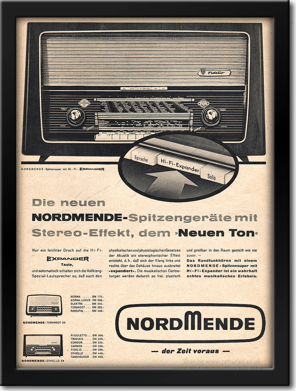  1958 Nordmende Radio - framed preview retro