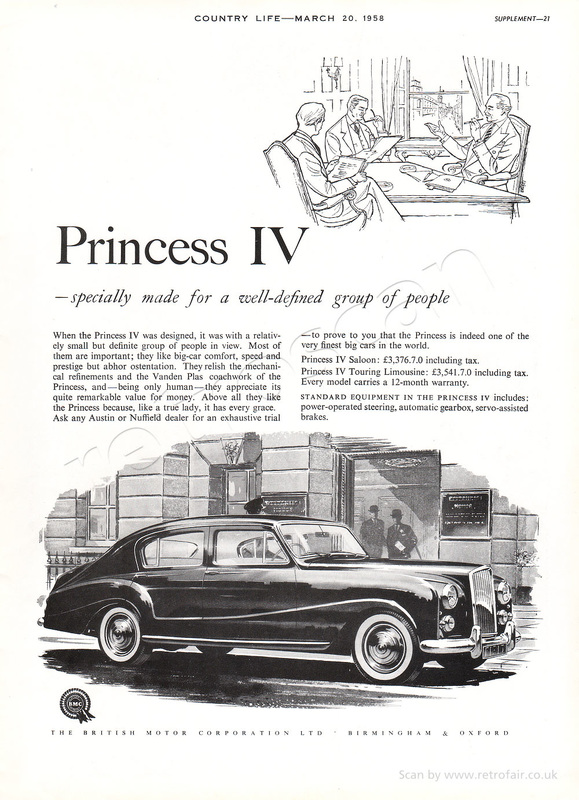 1958 Austin Princess IV - unframed vintage ad