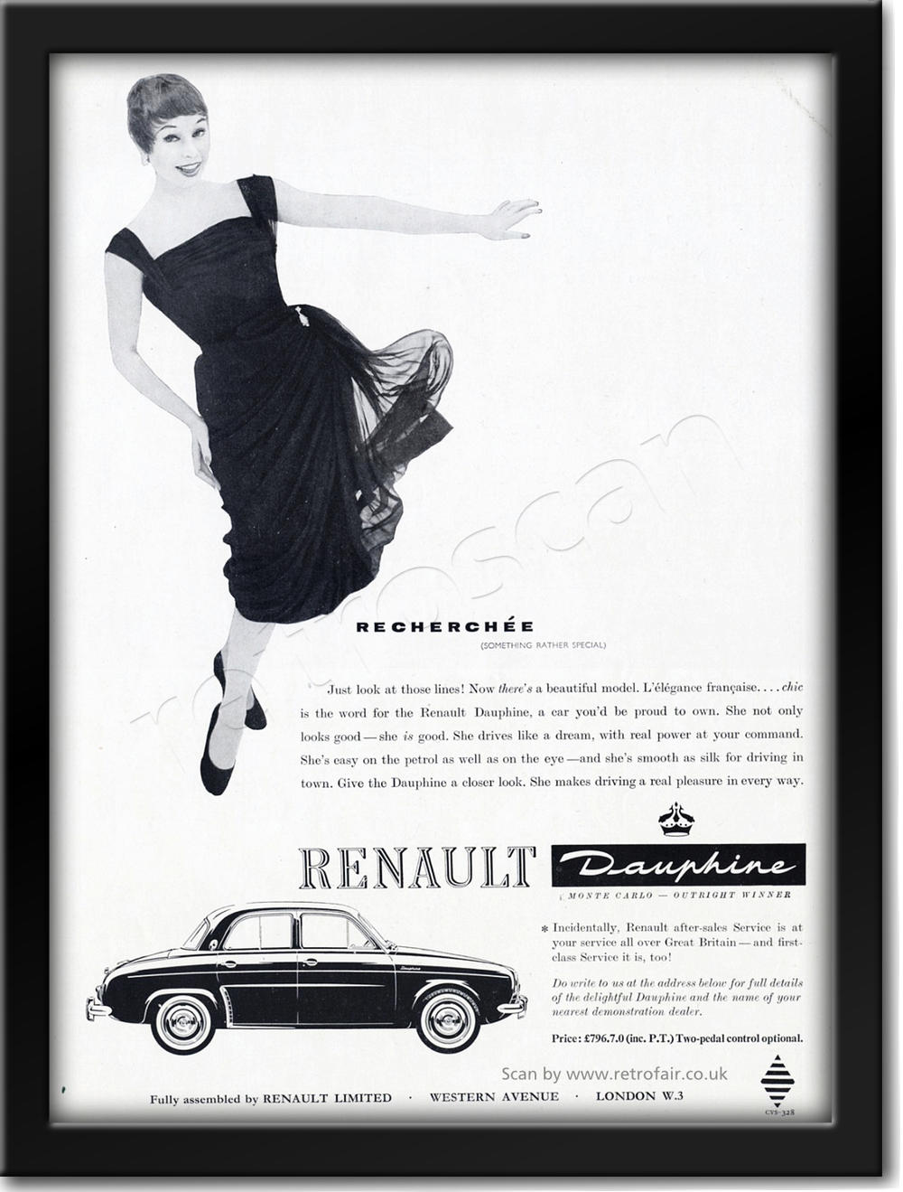 1958 vintage Renault Dauphine advert