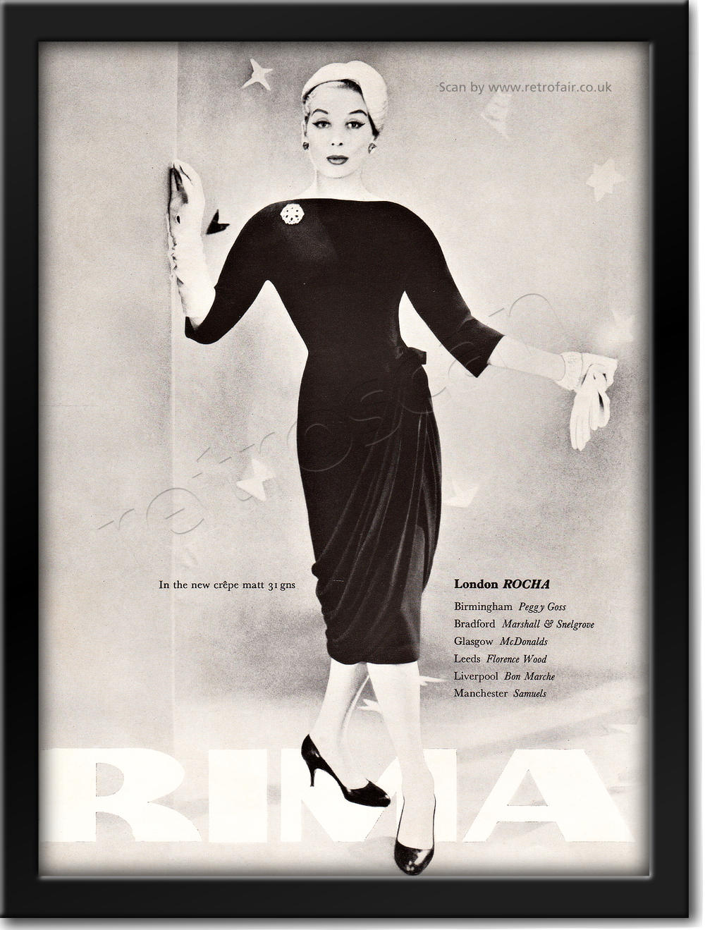1958 vintage Rima Couture advert