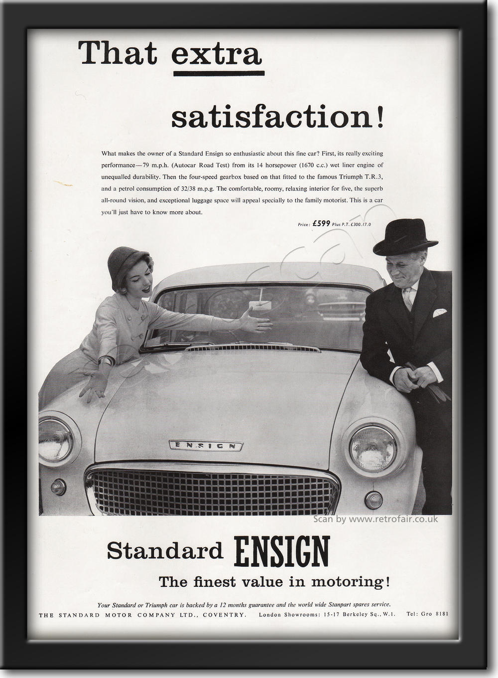 vintage 1958 Standard Ensign advert