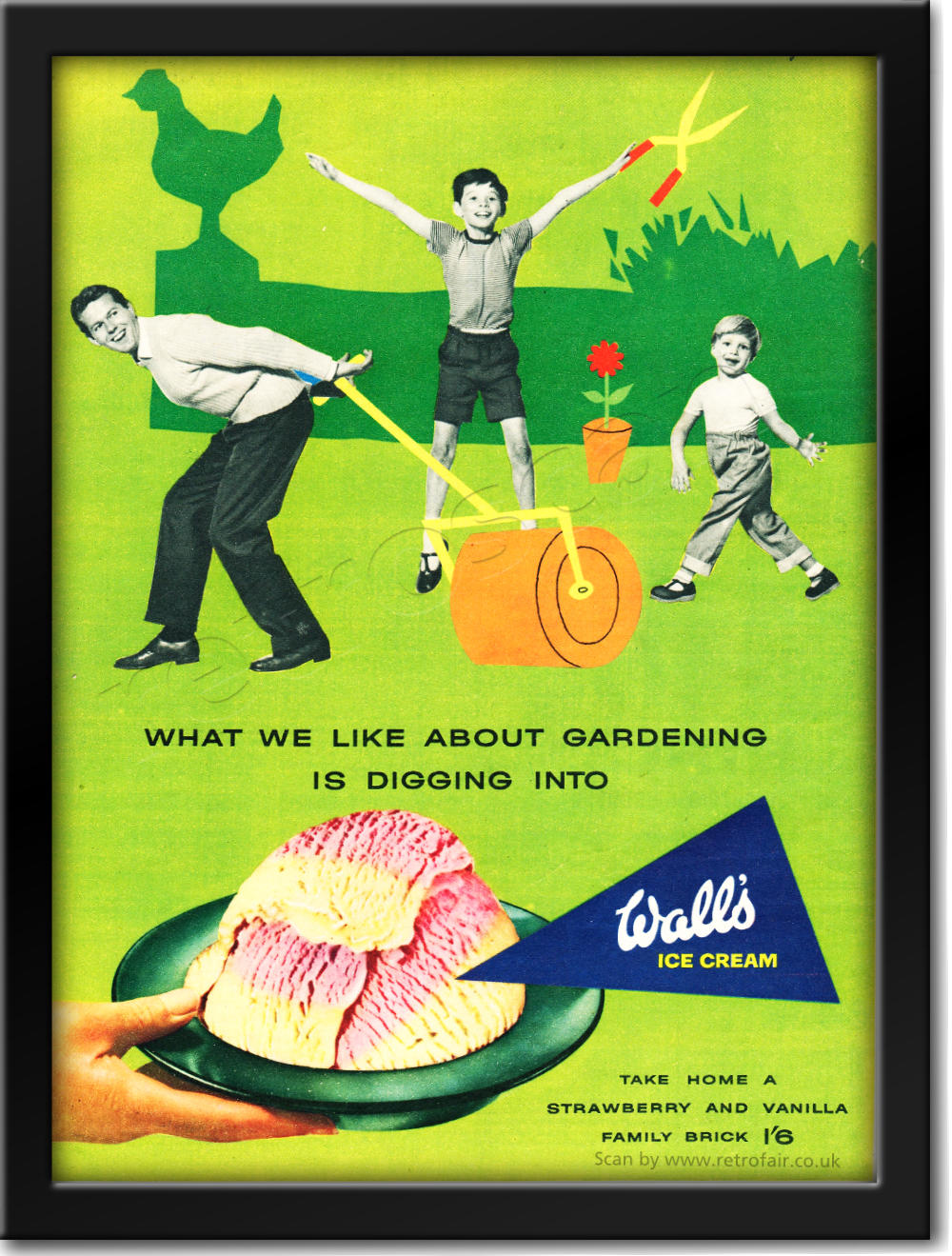  1958 Wall's Ice Cream - framed preview retro