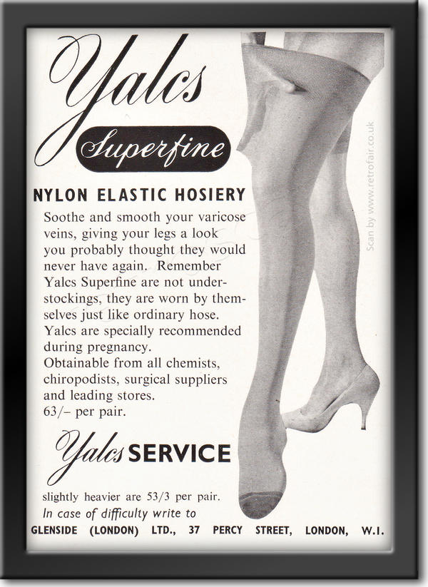 1958 vintage Yales Superfine Hose  Ad
