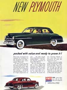 1950 vintage plymouth car ad