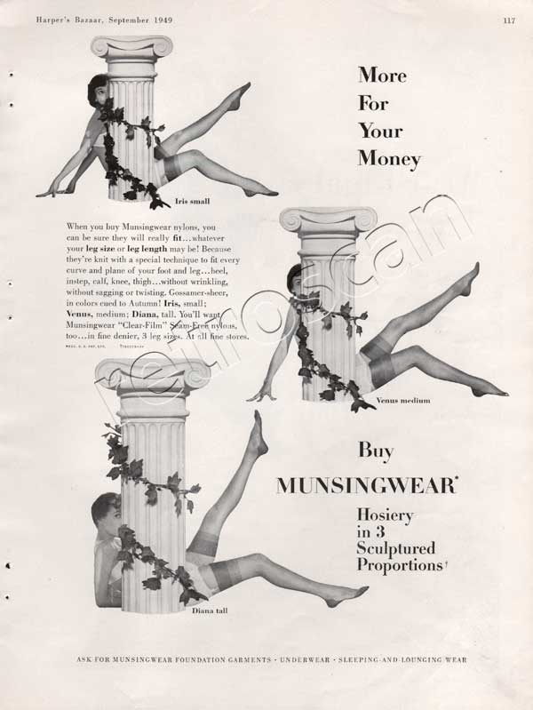 1949 Munsingwear Hosiery  vintage ad