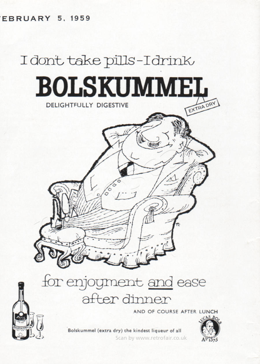 1959 Bolskummel Liqueur - unframed vintage ad