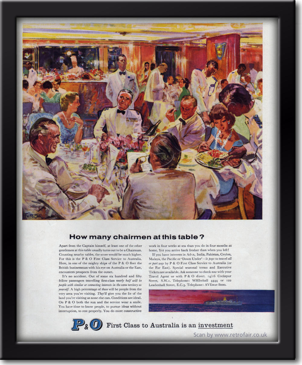 1959 P & O Cruise Line advert