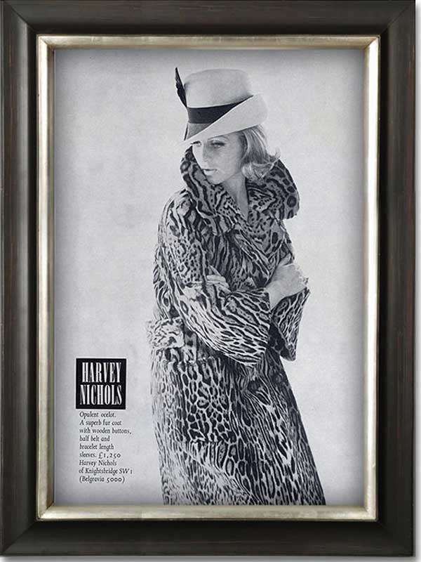 1964 Harvey Nichols Ocelot fur coat - framed preview