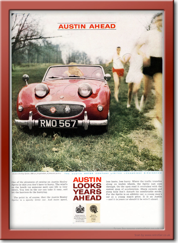 1960 Austin Healey Sprite - framed preview retro