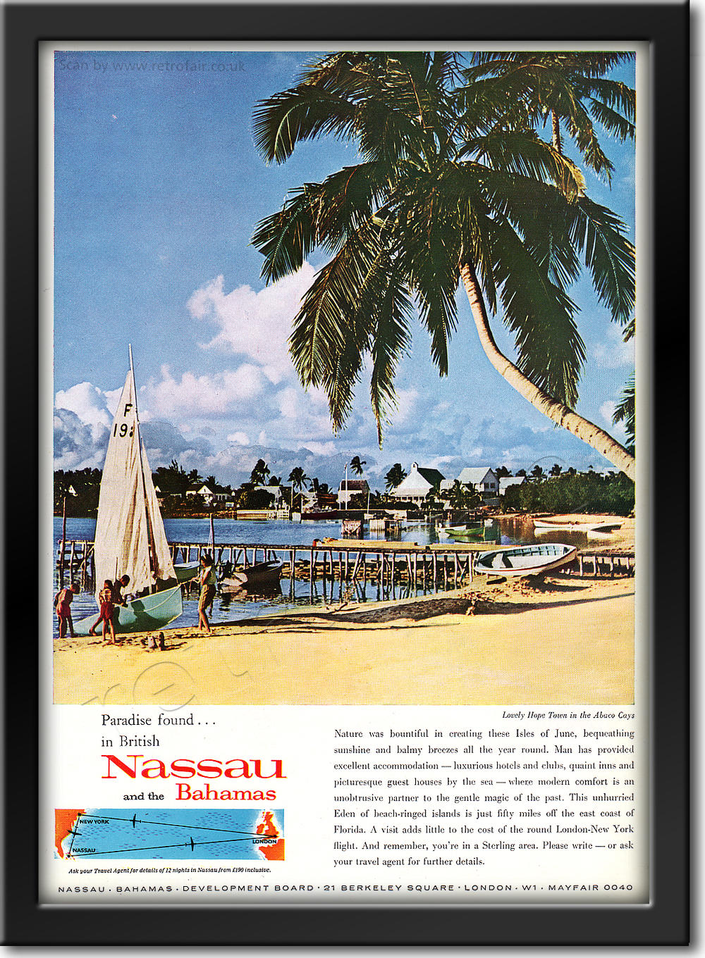 1960 Nassau and the Bahamas - framed preview retro