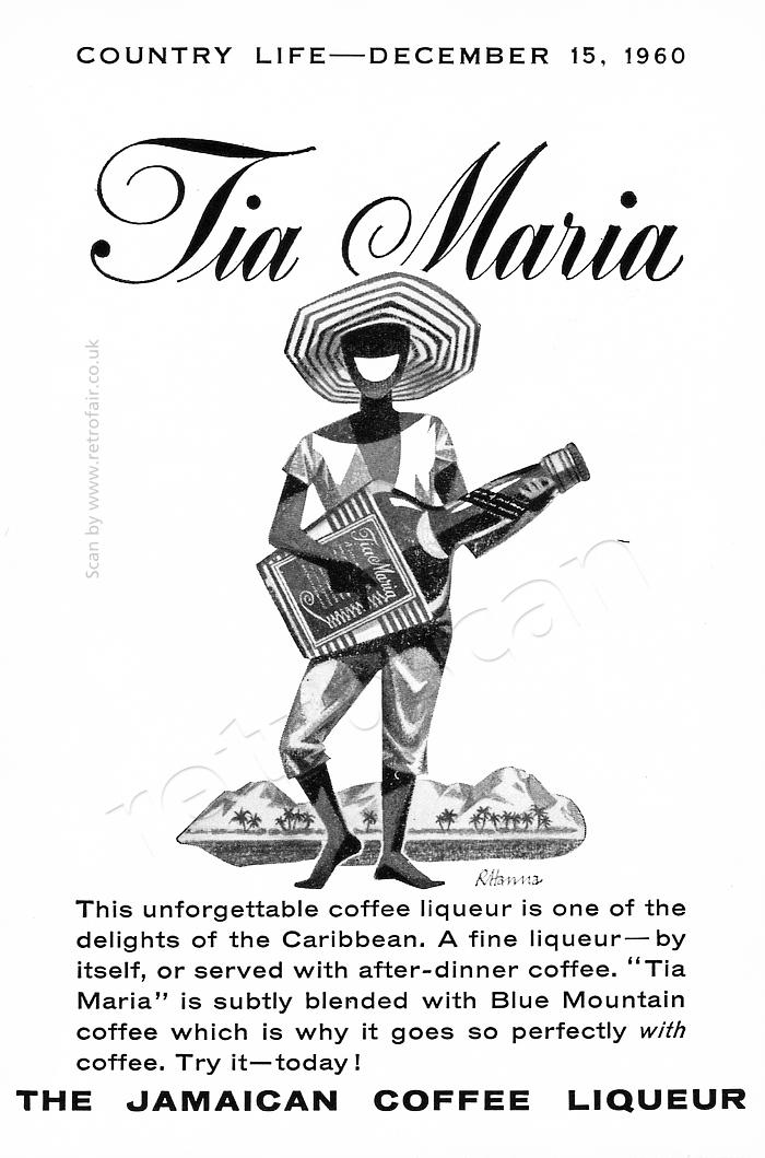 1960 Tia Maria Liqueur  - unframed vintage ad