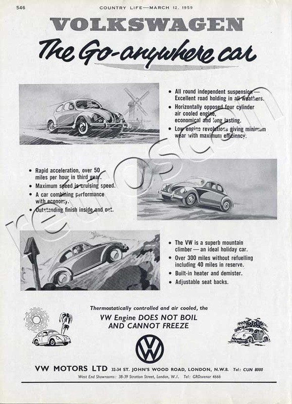 1959 Volkswagon Beetle vintage ad