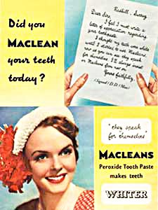  1951 Macleans Toothpaste - vintage ad