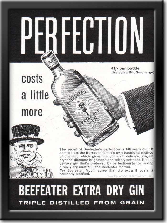 1961 Beefeater Gin - framed preview vintage ad