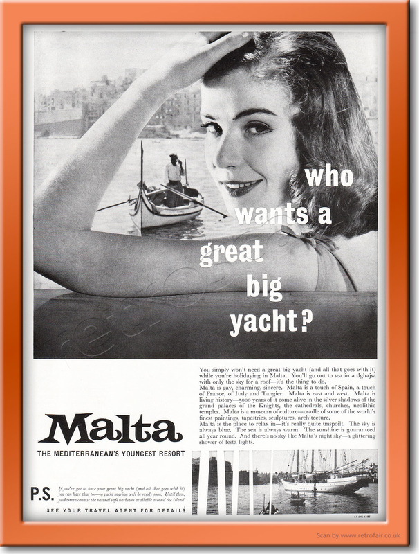 1961 Malta Tourism - framed preview retro