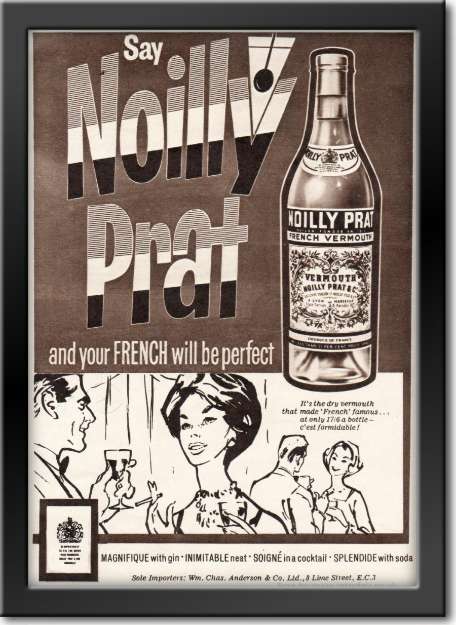 1961 Noilly Prat Vermouth - framed preview vintage ad