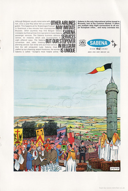 1969 Sabena Airlines  - unframed vintage ad
