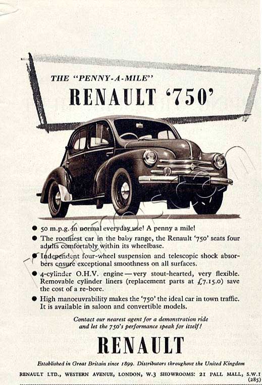 vintage 1955 Renault 750