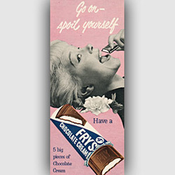 1955 Fry's Chocolate Cream Woman - vintage ad