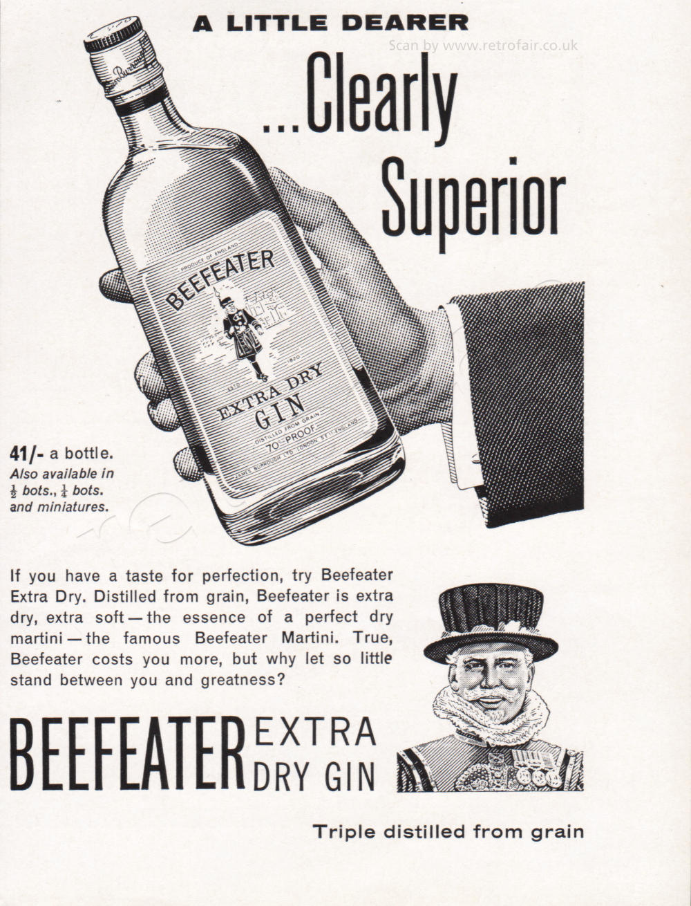 1963 Beefeater Gin - unframed vintage ad