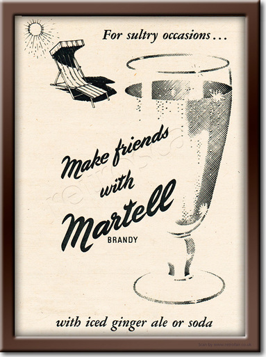 1954 Martell Brandy - framed preview vintage ad
