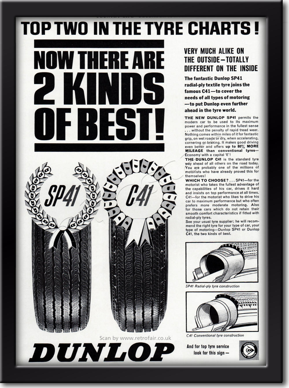 1964 vintage Dunlop Tyres advert