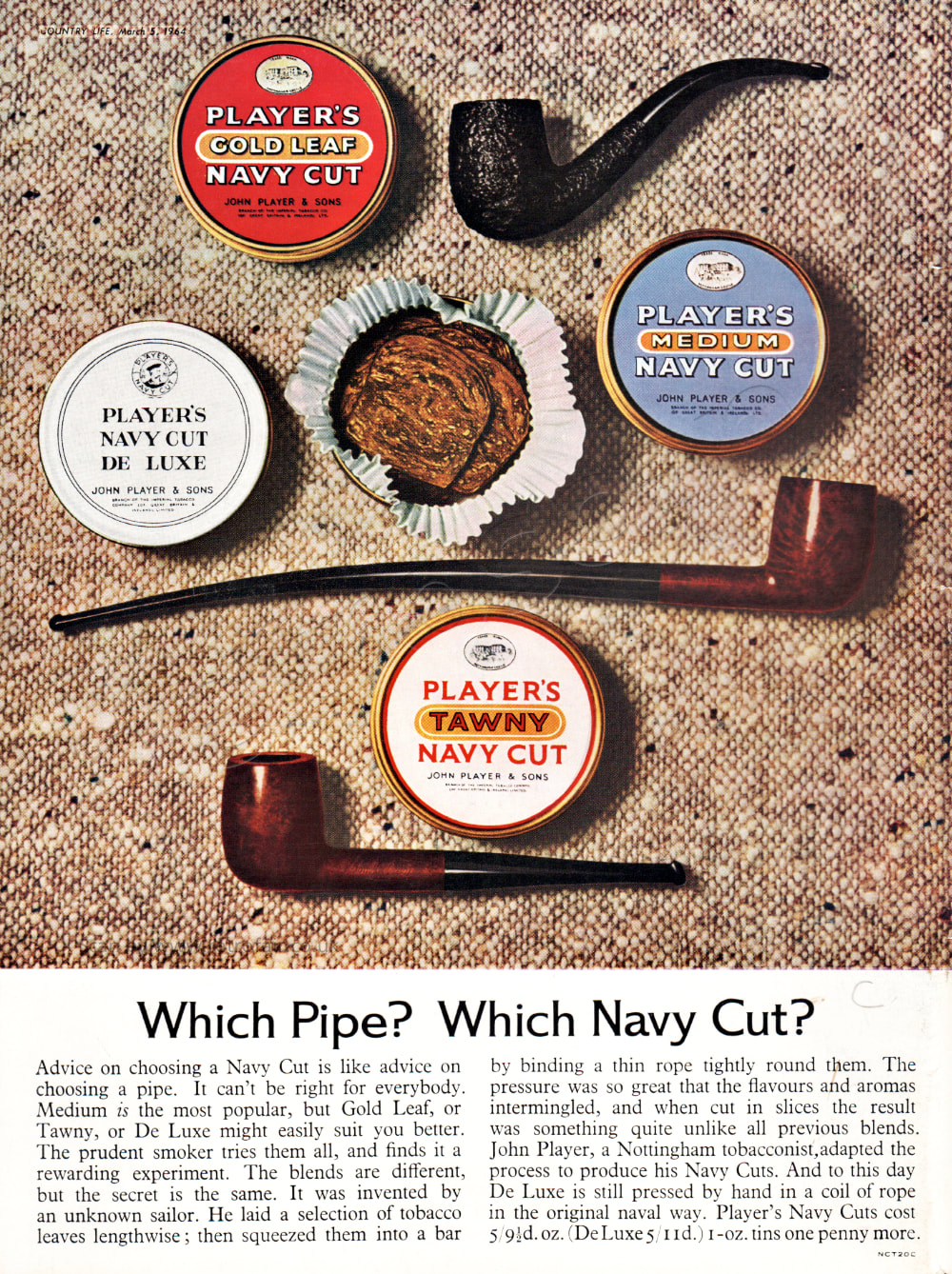 vintage Player's Navy Cut Tobacco
