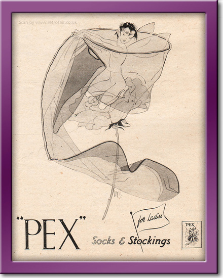 1952 Pex Stockings - framed preview vintage ad
