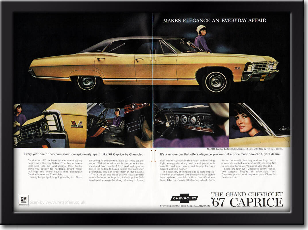1966 Chevrolet - framed preview vintage ad