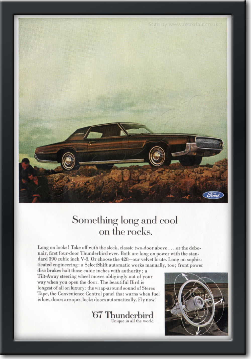 1966 Ford Thunderbird - framed preview vintage ad