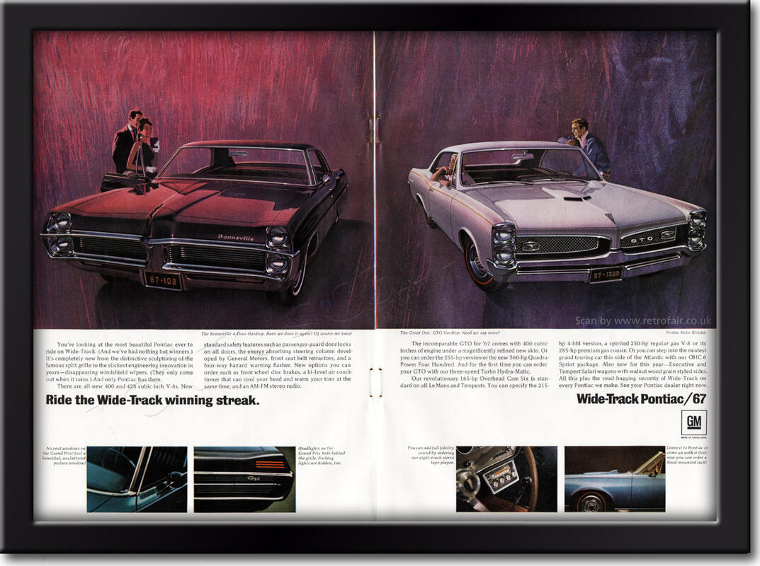 1966 Pontiac - framed preview vintage ad
