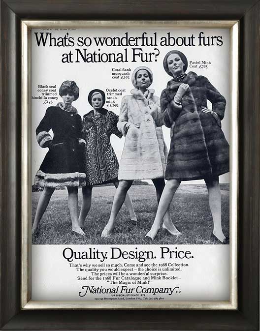 1968 National Fur Company vintage advert