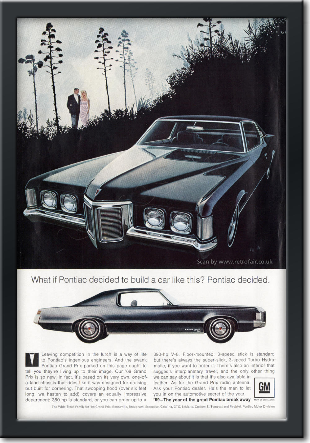 1968 Pontiac - framed preview vintage ad