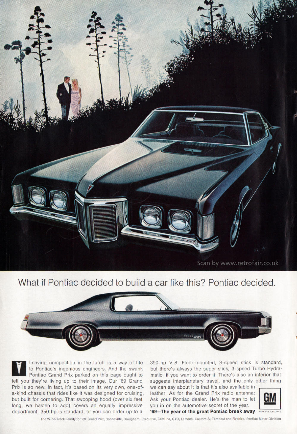 1968 Pontiac - unframed vintage ad