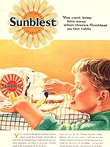  1958 Sunblest Bread vintage ad