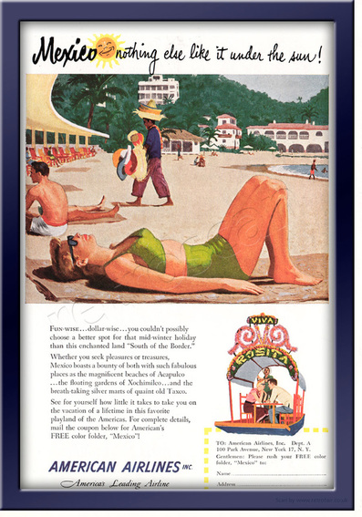 1952 American Airlines  - framed preview retro