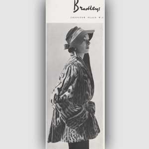 1952 Bradleys Furs - Ocelot - vintage ad
