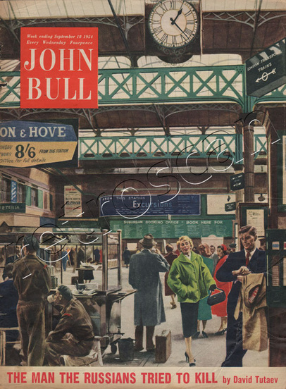 1954 September John Bull Vintage Magazine Railway Station  - unframed
