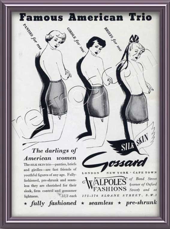1952 Gossard underwear ad