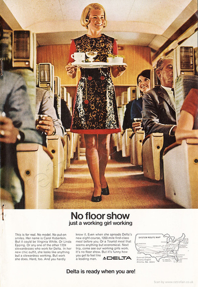 1969 Delta Airlines  - unframed vintage ad