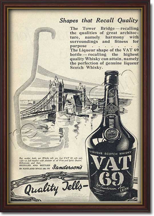 1935 vintage VAT 69 whisky