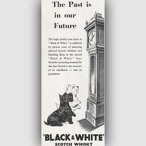 1952 Vintage Black & White Whisky ad