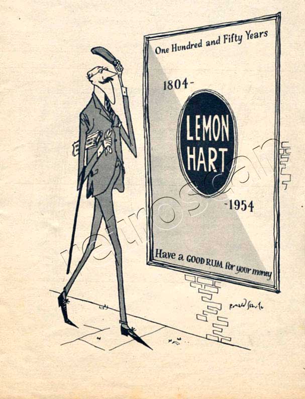 1954 Lemon Heart Rum vintage ad