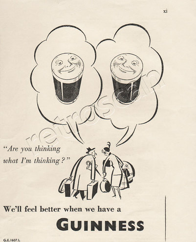 1950 Guinness - unframed vintage ad