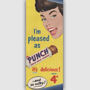 1953 Fry's Milk Punch Bar - vintage ad