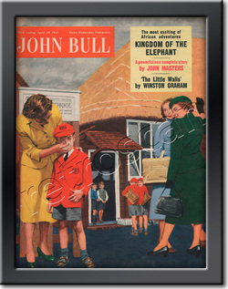 1955 April John Bull Vintage Magazine Mum wiping her child's nose  - framed example