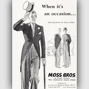 Moss Bros vintage ad