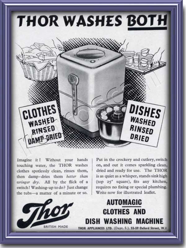 1949 Thor Washing Machine Vintage Ad